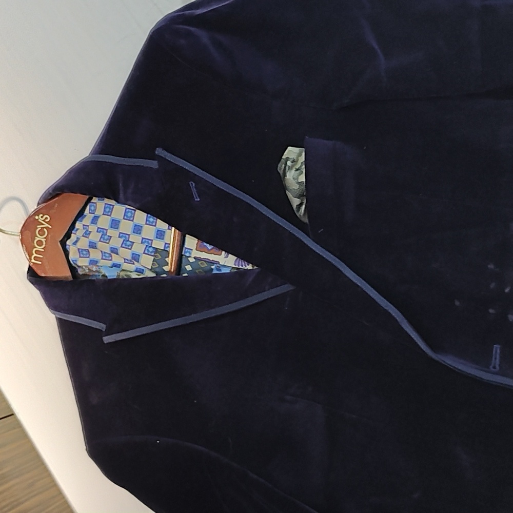 Talia solid purple velvet Jacket sport coat